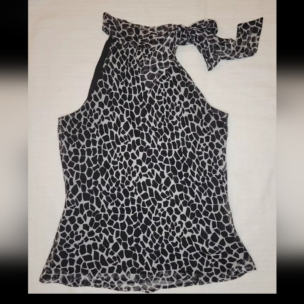 Cato Sleeveless Top Black and Beige Size Small